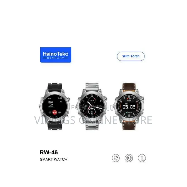 HeinoTeko RW-56 AMOLED Smart Watch with Torch & 3 Straps - 1