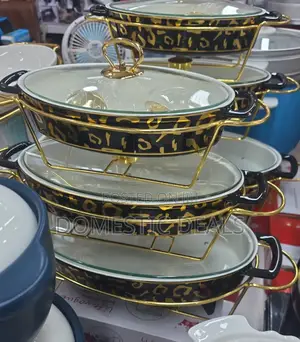 Ceramic Buffet Coffee Table and Warming Tray Set