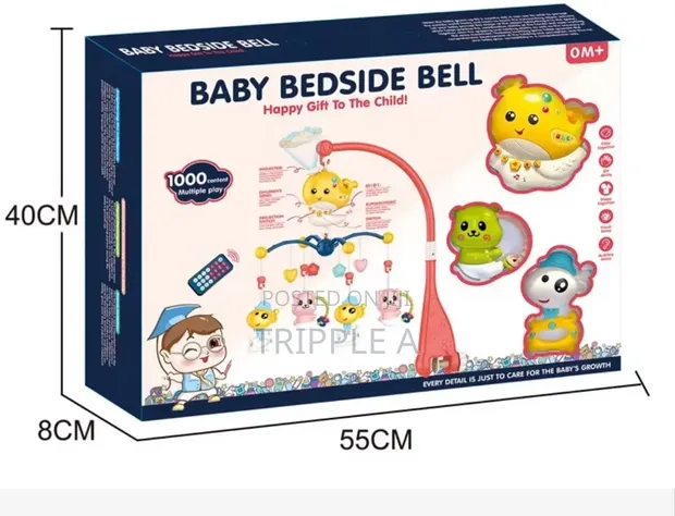 Baby Crib Projection Bedside Bell with Toys - 1