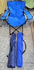 Blue Folding Camping Chair with Cup Holder - 4