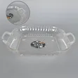 Multi Disk Transparent Brown Plastic Serving Tray with Handles - 1