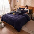 4-Piece Coral Duvet Set - Deep Red Corduroy - 1