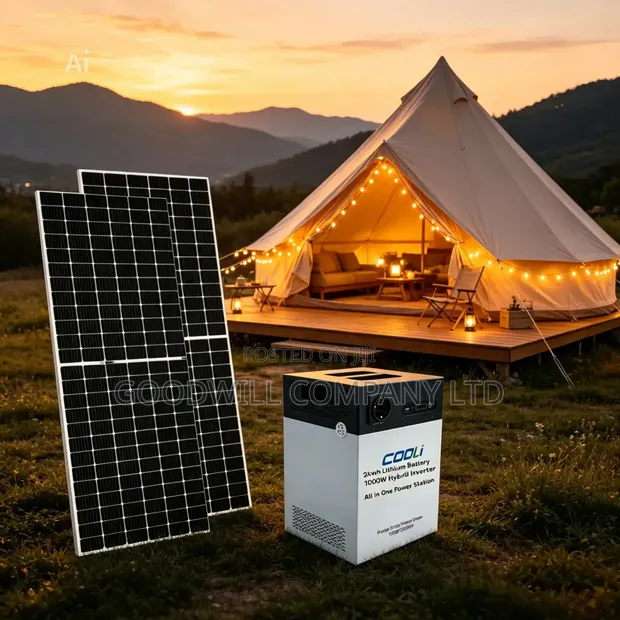 Cooli 1000W + 2kWh All-in-One Power Station with Solar Panel - 1