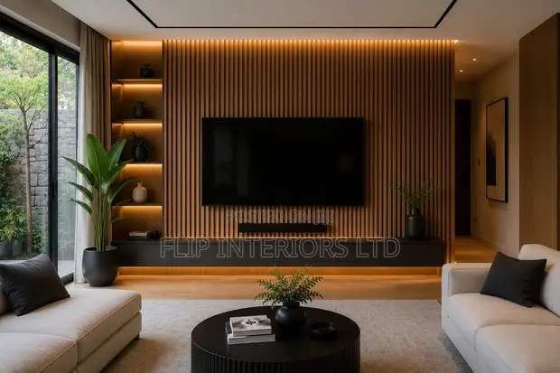 Modern Wooden Slat Wall Design & Installation - 1