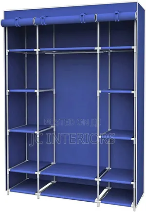 3 Column Wooden Frame Closet with 8 Shelves