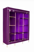 3 Column Wooden Frame Closet with 8 Shelves - 2