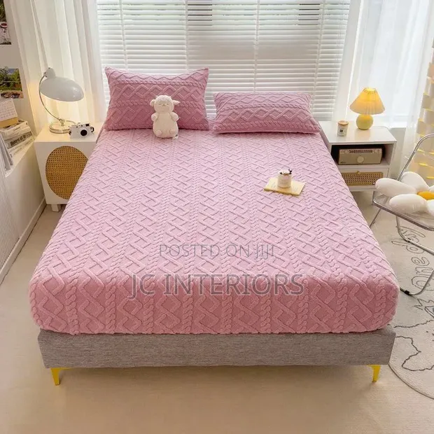3pcs Plush Fleece Mattress Cover Set - 1
