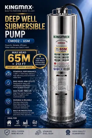 Kingmax CM002 Deep Well Submersible Water Pump (65M Head)