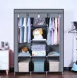 3 Column Metal Frame Closet with Fabric Cover - 1