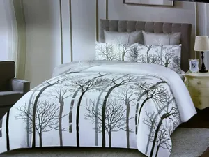 4-Piece Modern Tree Print Duvet Set