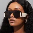 Stylish One-Piece Large Frame Sunglasses - 4