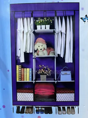 Three Column Wooden Frame Closet - Maroon