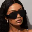 Stylish One-Piece Large Frame Sunglasses - 1