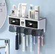 Self-Adhesive Multifunctional Toothbrush Holder with Dispenser - 3