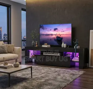 Modern TV Stand with Storage - Black