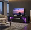 Modern TV Stand with Storage - Black - 2