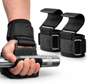 Ght Weight Lifting Hooks with Wrist Straps