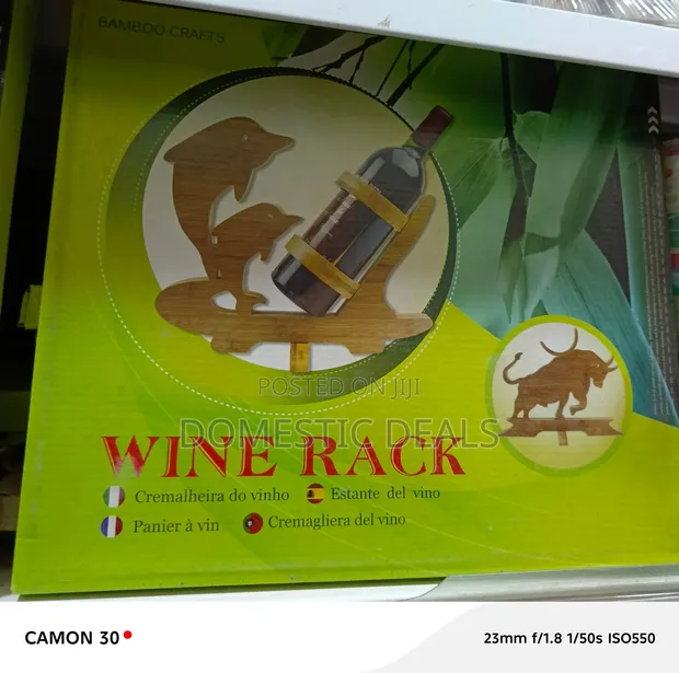 Bamboo Wine Bottle Holder Stand - 1