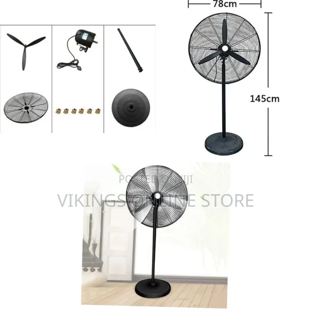 650mm Industrial Electric Stand Fan - Copper Motor - 1