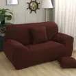 3-Piece Brown Sofa Cover Set - 1