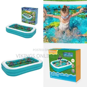 Rectangular Inflatable Dolphin 3D Family Paddling Pool