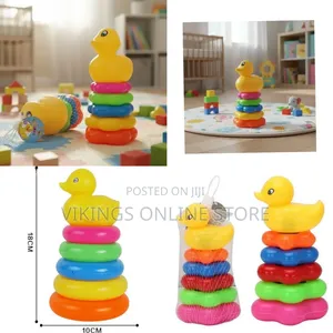 FunBlast Rainbow Baby Stacking Ring Toys - 5 Multicolor