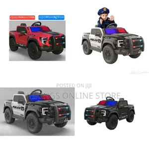 12V Electric Ride-On Police Truck for Kids (Red)