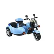 3-Wheeled Electric Motorcycle with Classic Sidecar for Kids - 1
