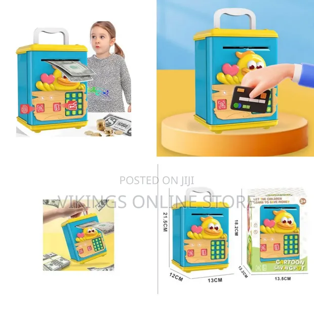Children's Fingerprint & Card Unlock Piggy Bank - 1
