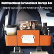 Multi-Functional Car Seat Back Storage Rack with Cup Holders (Black) - 3