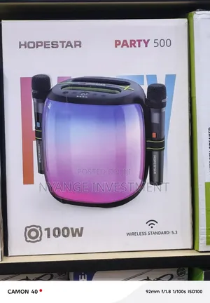 Hopestar Party 500 Bluetooth Speaker with 2 Wireless Microphones