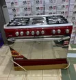 Saachi 4 Gas + 2 Electric Plates Automatic Cooker - Maroon 90x60cm - 2