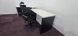 Used Mesh Office Chair and White/Black Table - 1