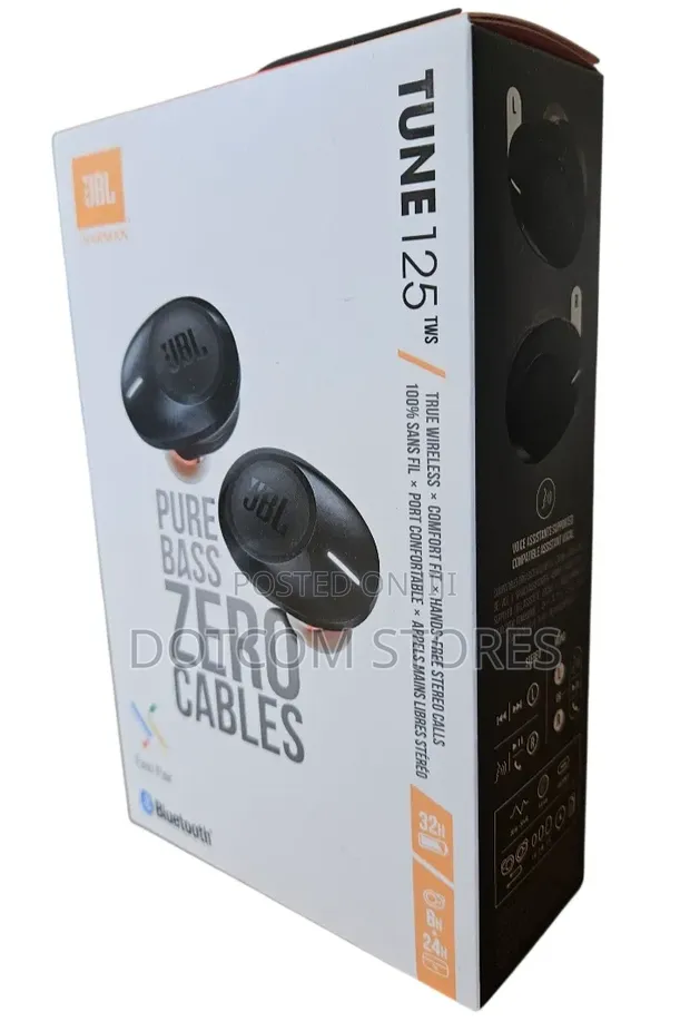 JBL Tune 125 TWS Pure Bass Wireless Bluetooth Headphones | Black - 1