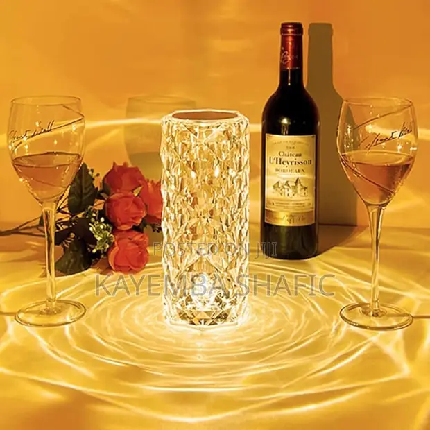Rechargeable Crystal Rose Diamond LED Table Lamp - 1