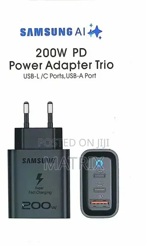 Samsung 200W Fast Charging Adapter with 3 USB Ports (2x Type-C)