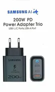 Samsung 200W Fast Charging Adapter with 3 USB Ports (2x Type-C) - 1
