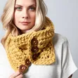 Chunky Crochet Cowls with Prominent Buttons - 2