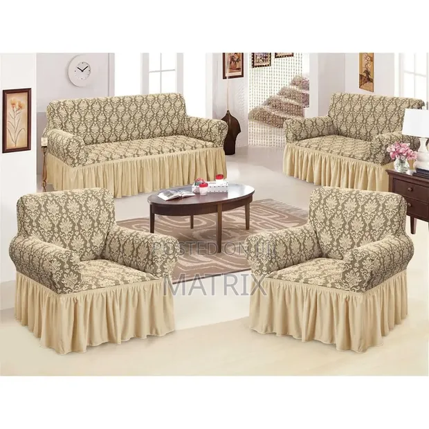 Turkish Jacquard 7-Seater Sofa Cover Set - 1