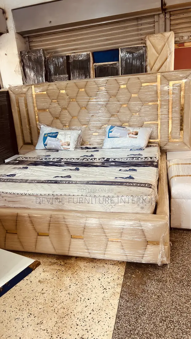 World Industries 6x6 Super King Bed Frame - Cream - 1
