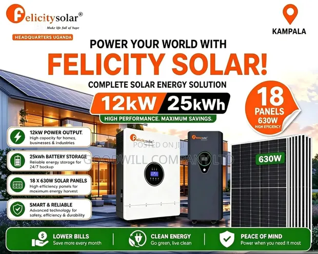 Felicity 25kWh 12kVA 48V Complete Hybrid Solar System - 1
