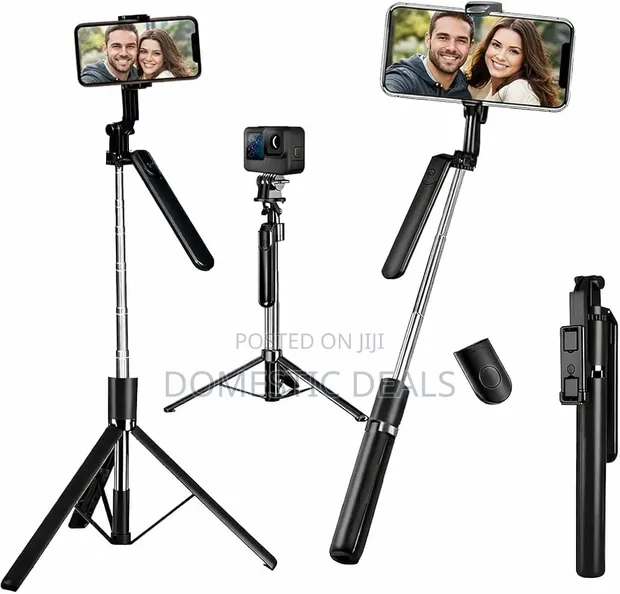 A12 Selfie Stick - 67 Inch Extendable with Bluetooth Remote - 1