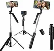 A12 Selfie Stick - 67 Inch Extendable with Bluetooth Remote - 1