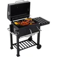 Portable Charcoal Barbecue Grill with Wheels - 1