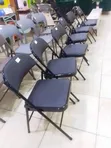 Black Vinyl-Padded Metal Folding Chairs (Set of 4) - 1