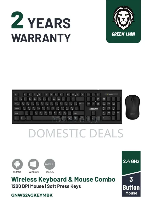 Green Lion Wireless Duo Keyboard and Mouse Combo - 1