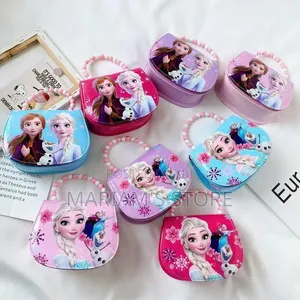 Girls Shoulder Bags with Character Graphics & Pearl Beads