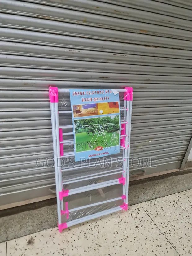 Multicolored Pink Clothes Drying Rack - 1