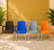 Outdoor Heavy Duty Plastic Chairs with Armrests - 2