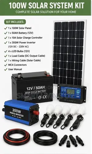 100W Solar System Kit - Brand New